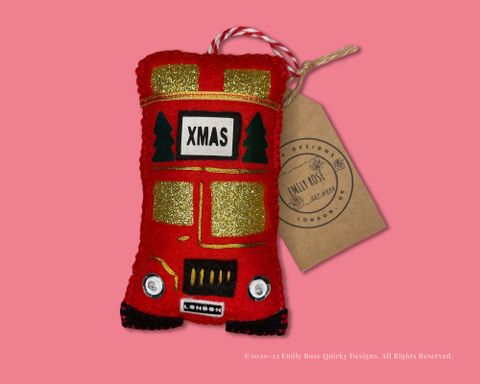 Red Bus Transport Glitter